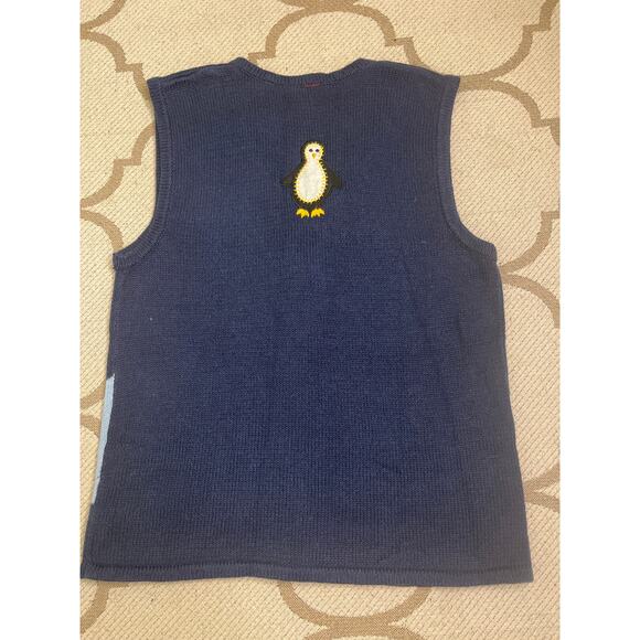 Bobbie Brooks navy button front embroidered penguins sweater vest, size small - Picture 8 of 9